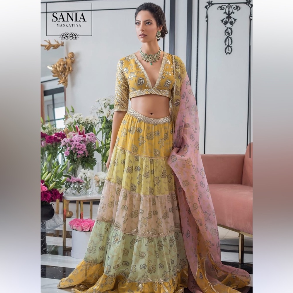 Sania Maskatiya lengha choli 3 piece